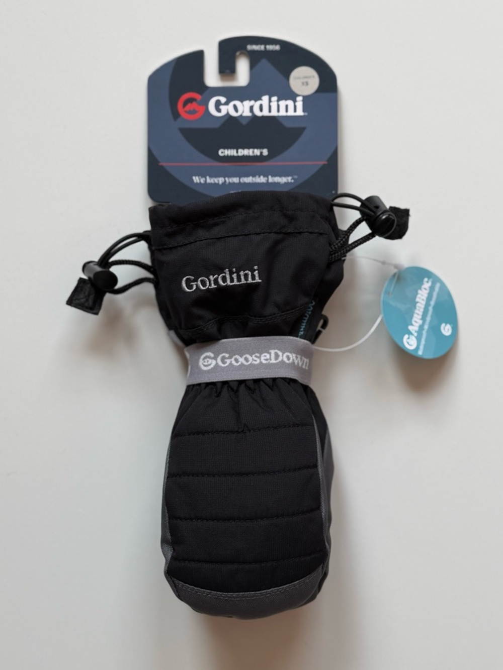 Gordini Kids Unisex Toddler's Snugget Mitt, Black Gun Metal - Size XS